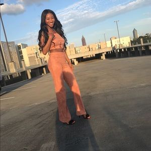 Pink two piece pants set